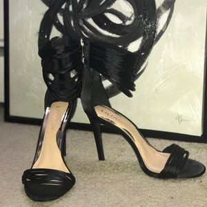 Strappy black heels
